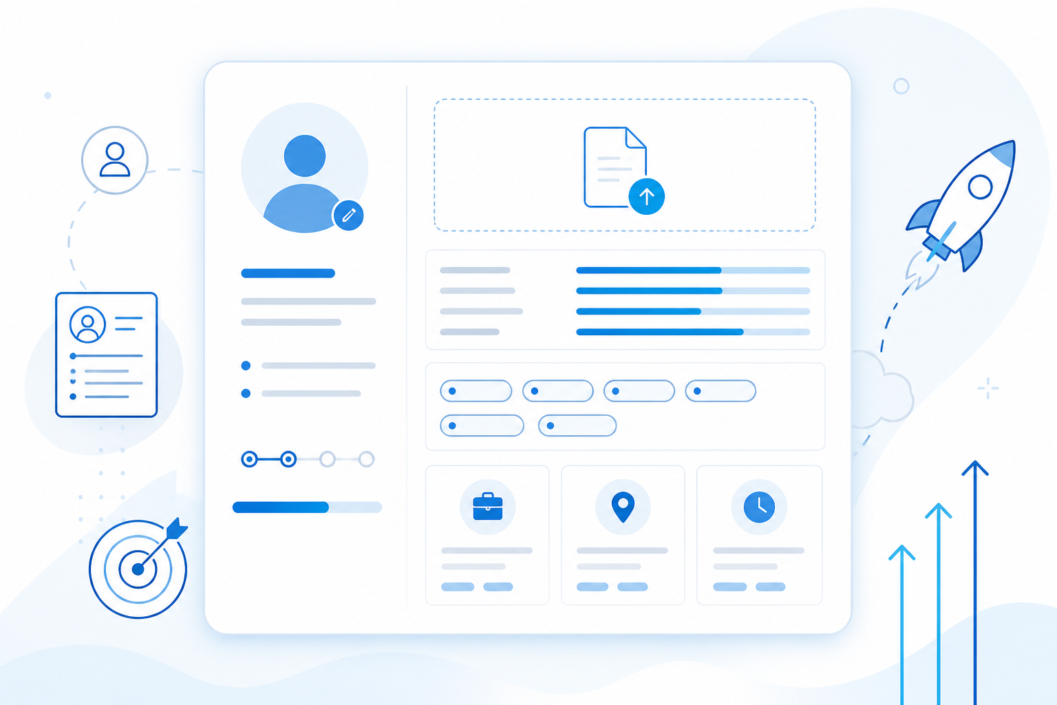 Candidate profile dashboard signup illustration